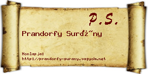 Prandorfy Surány névjegykártya